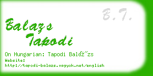 balazs tapodi business card